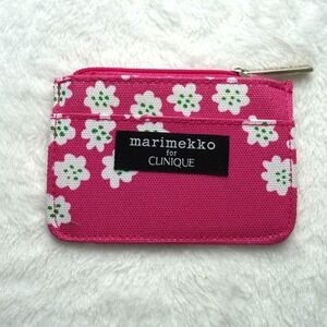 NWT Marimekko for Clinique Pink Floral Coin Pouch Card Case‎